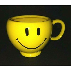 Teleflora Large Yellow Smiley Face Planter Soup Bowl Cup Over Sized Coffee Mug